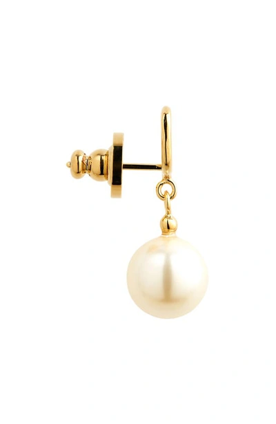 Valentino Vlogo Imitation Pearl Drop Earrings In Z/dnuoro 18