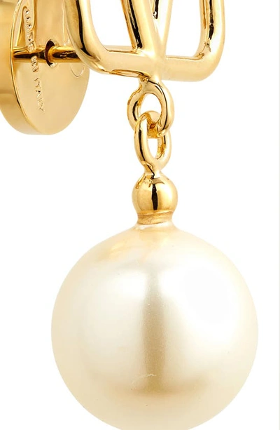 Valentino Vlogo Imitation Pearl Drop Earrings In Z/dnuoro 18