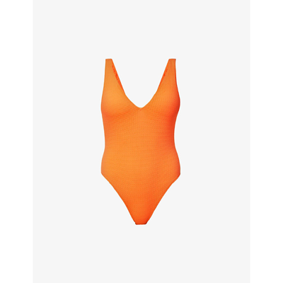 Shop Seafolly Sea Dive V-neck Swimsuit In Tango