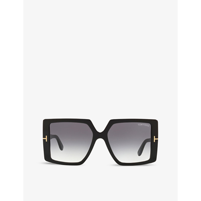Shop Tom Ford Women's Black Ft0790 Quinn Square-frame Acetate Sunglasses