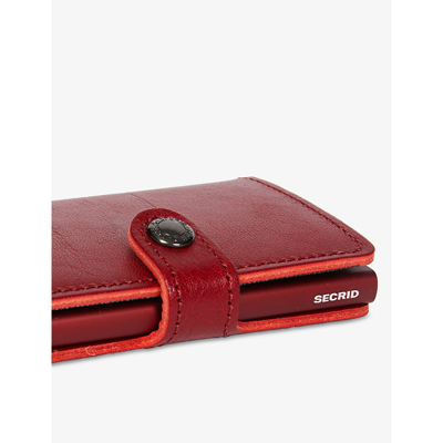 Shop Secrid Bordeaux Veg Miniwallet Leather And Metal Cardholder
