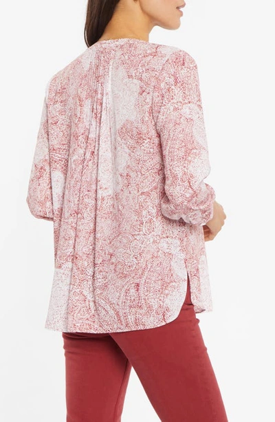 Shop Nydj High/low Crepe Blouse In Wirth Paisley