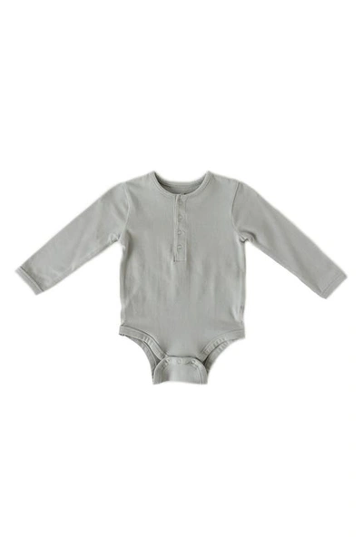 Pehr Essential Long Sleeve Organic Cotton Bodysuit In Blue3