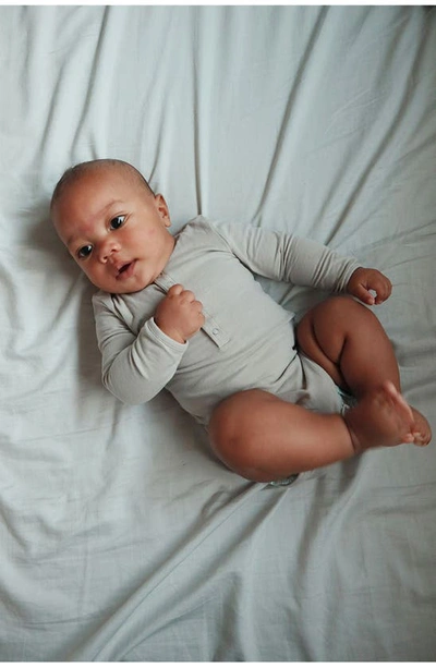 Pehr Essential Long Sleeve Organic Cotton Bodysuit In Blue3
