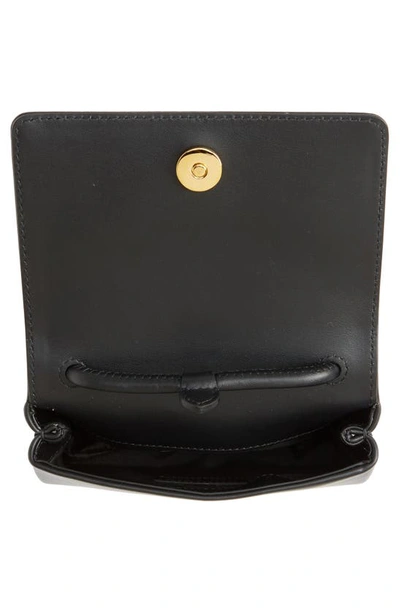 Shop Moschino Mini Logo Leather Crossbody Bag In Fantasy Print Black