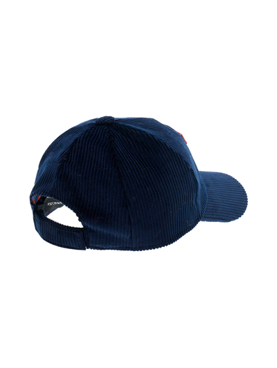 Shop Monnalisa Velvet Baseball Cap In Dark Blue
