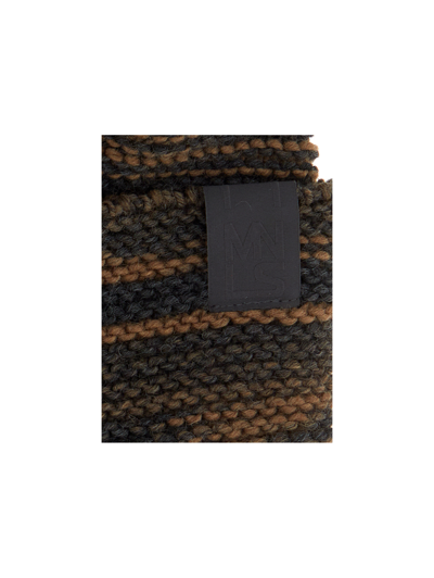 Shop Monnalisa Mouliné Knitted Balaclava In Camouflage