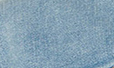 Shop Mugler Mixed Wash Crop Denim Jacket In B6403 Medium Blue