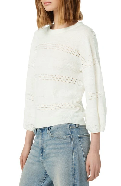 Shop Joe's Nara Pointelle Linen Sweater In White