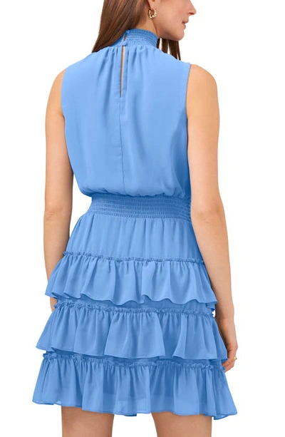 Shop 1.state Smock Neck Sleeveless Fit & Flare Dress In Iris Blue