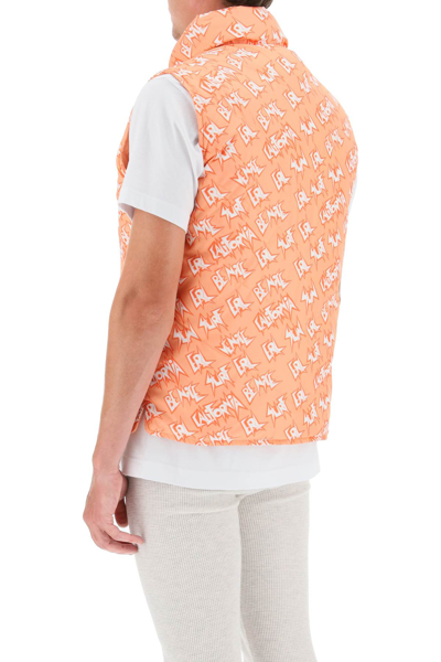 Shop Erl Reversible Padded Vest In Orange
