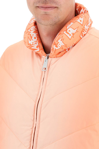 Shop Erl Reversible Padded Vest In Orange