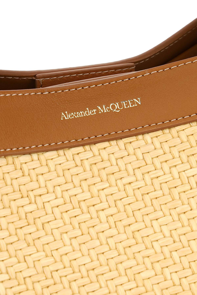 Shop Alexander Mcqueen The Bow Large Bag In Beige,brown