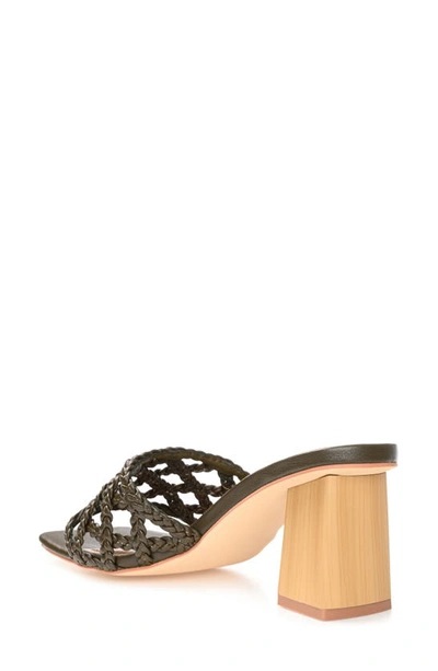 Journee Collection Evvie Braided Sandal In Olive