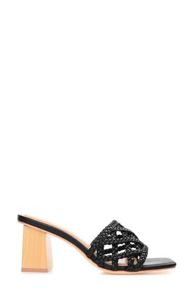 Journee Collection Evvie Braided Sandal In Black