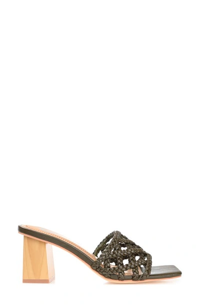 Journee Collection Evvie Braided Sandal In Olive