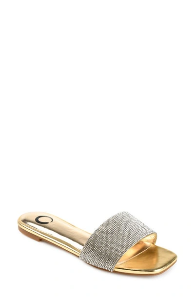 Journee Collection Grayce Square-toe Slide In Gold