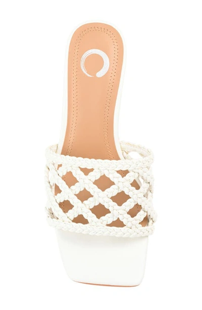Journee Collection Evvie Braided Sandal In White