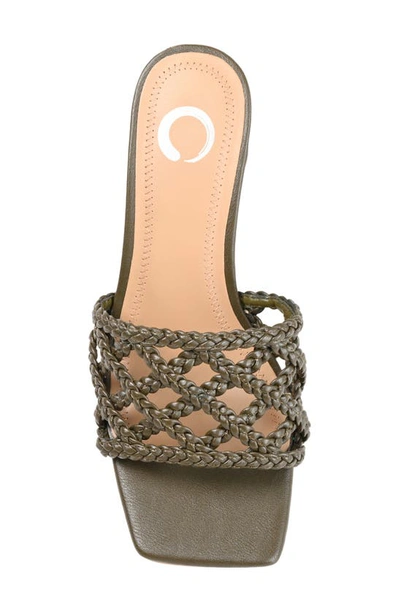 Journee Collection Evvie Braided Sandal In Olive