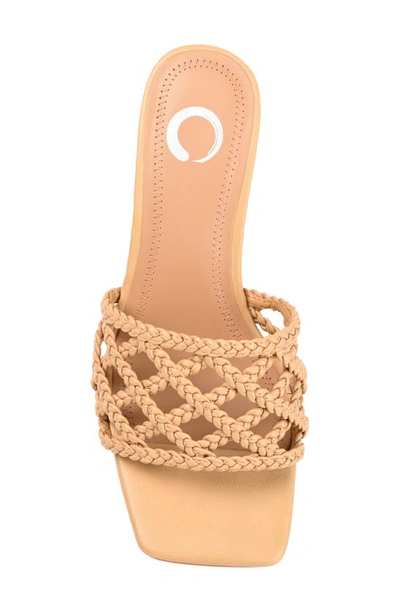 Journee Collection Evvie Braided Sandal In Tan