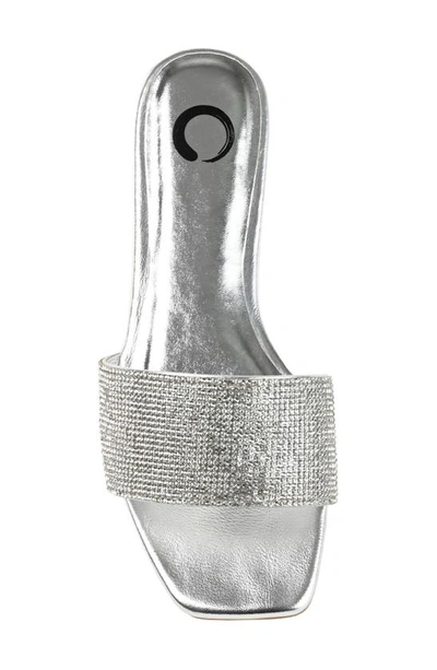 Journee Collection Grayce Square-toe Slide In Silver
