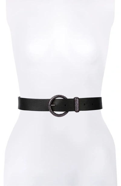 Shop Rebecca Minkoff Leather Belt In Black
