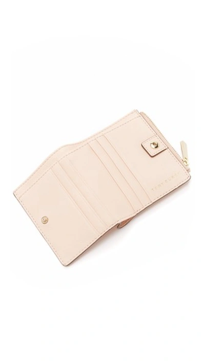 Shop Tory Burch Robinson Mini Wallet In Pale Apricot