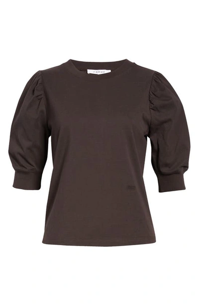 Shop Frame Frankie Puff Sleeve Cotton Blouse In Americano