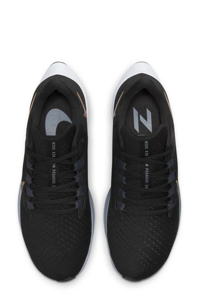 Nike Air Zoom Pegasus 38 Running Shoe In Black/ Gold Coin/ Blue