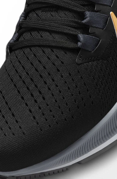 Nike Air Zoom Pegasus 38 Running Shoe In Black/ Gold Coin/ Blue