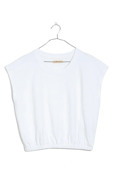 Shop Madewell Banded Muscle Tee In Eyelet White