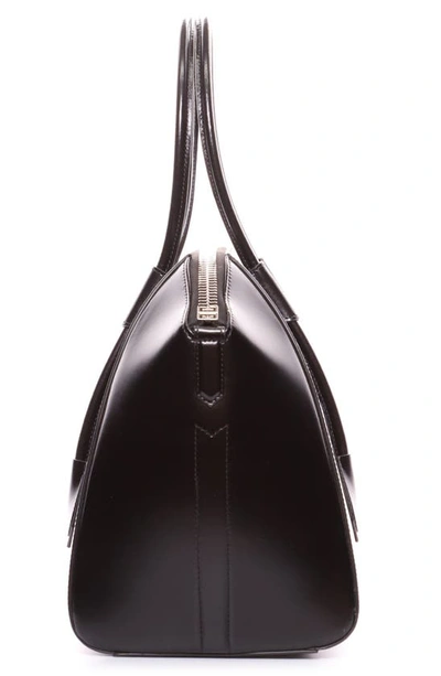 Shop Givenchy Medium Antigona Lock Leather Satchel In Black