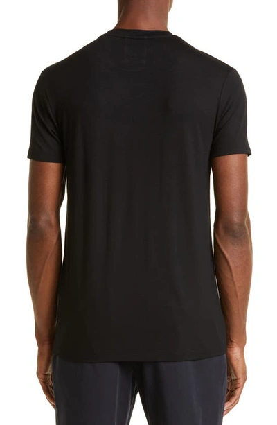 Shop Emporio Armani Stretch Viscose T-shirt In Solid Black