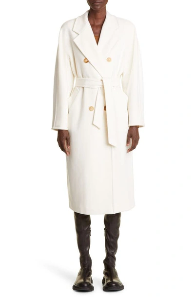 Max Mara Madame Double-breasted Wool And Cashmere-blend Coat In Optical White