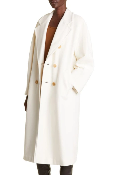 Max Mara Madame Double-breasted Wool And Cashmere-blend Coat In Optical White