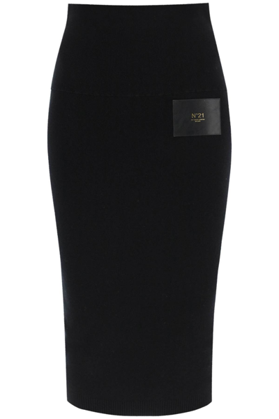 Shop N°21 Wool Pencil Skirt In Black