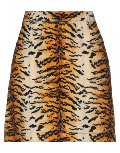 Shop Philosophy Di Lorenzo Serafini Woman Mini Skirt Ocher Size 8 Cotton In Yellow