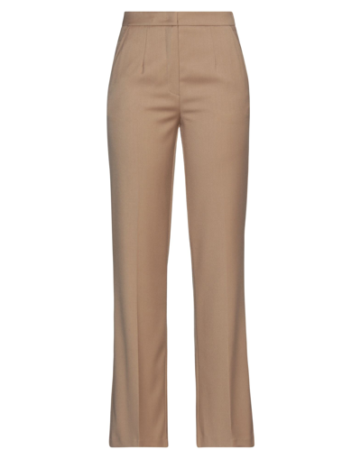 Shop Beatrice B Beatrice .b Woman Pants Camel Size 4 Polyester, Viscose, Elastane In Beige