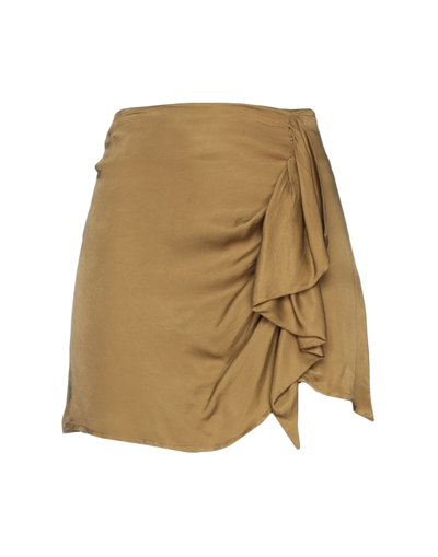 Shop Topshop Woman Mini Skirt Ocher Size 10 Viscose In Yellow