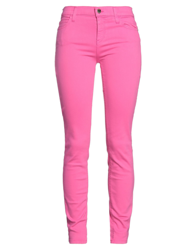 Shop Kaos Jeans Woman Denim Pants Fuchsia Size 29 Cotton, Tencel, Polyester, Elastane In Pink