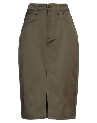 Shop Department 5 Woman Midi Skirt Military Green Size 6 Cotton, Viscose