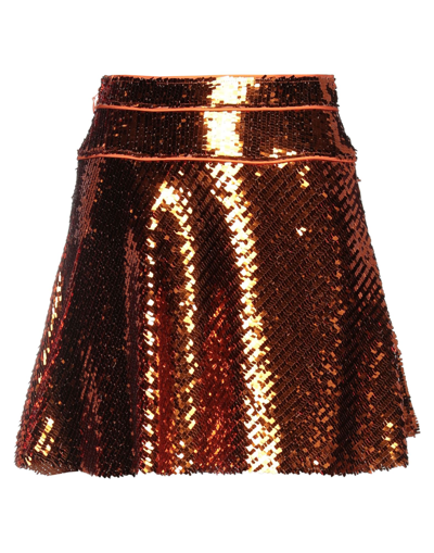Shop Dsquared2 Woman Mini Skirt Orange Size 2 Polyester