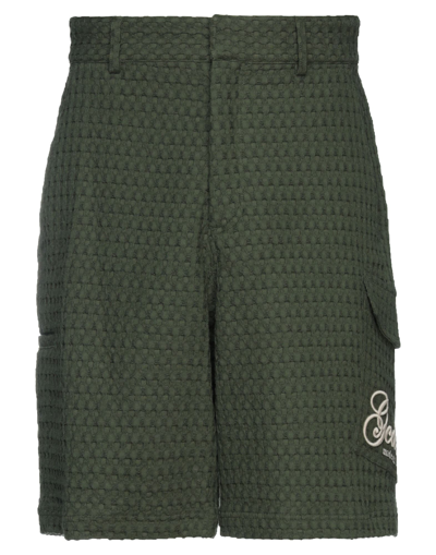 Shop Gcds Man Shorts & Bermuda Shorts Green Size 30 Cotton