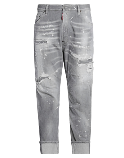 Dsquared2 Ripped Skater Jeans In Grey