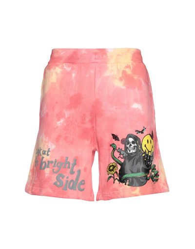 Shop Market Smiley Look At The Bright Side Pink Tie-dye Sweatshorts Man Shorts & Bermuda Shorts Pink Size