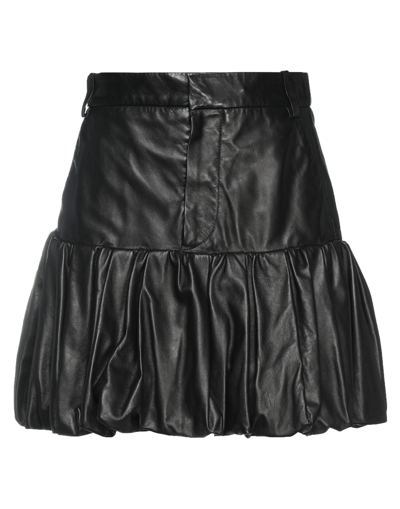 Shop Dsquared2 Woman Mini Skirt Black Size 2 Ovine Leather