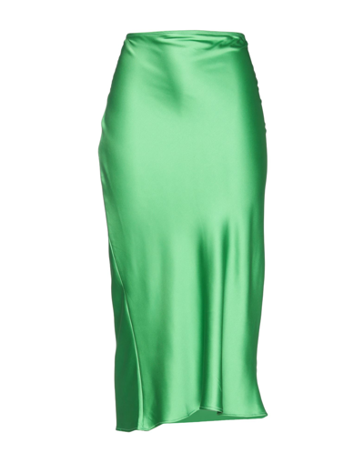 Shop Topshop Woman Midi Skirt Green Size 4 Polyester, Elastane