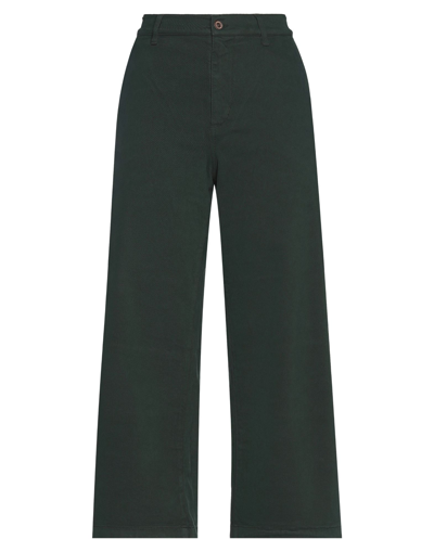 Shop Avantgar Denim By European Culture Woman Pants Dark Green Size 28 Cotton, Polyester, Elastane
