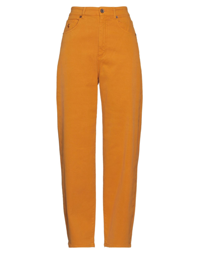 Shop European Culture Avantgar Denim By  Woman Pants Orange Size 27 Cotton, Polyester, Elastane