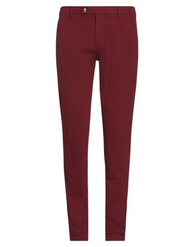 Shop Berwich Man Pants Burgundy Size 36 Cotton, Elastane In Red